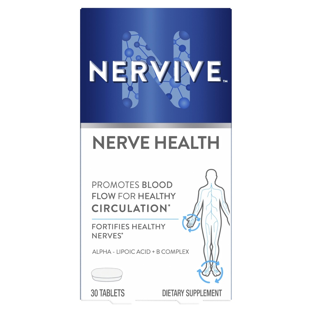 Nervive Nerve Health, Alpha Lipoic Acid, Fortify Nerve Health, Healthy Nerve Function, Healthy Blood Circulation, Συμπλήρωμα, Tablet, 30 Tablets