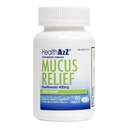 SağlıkA2Z® Mucus Relief | Guaifenesin 400 mg | Immediate release Waitorant | Chest Congestion & Mucus Relief | 150 Tablet