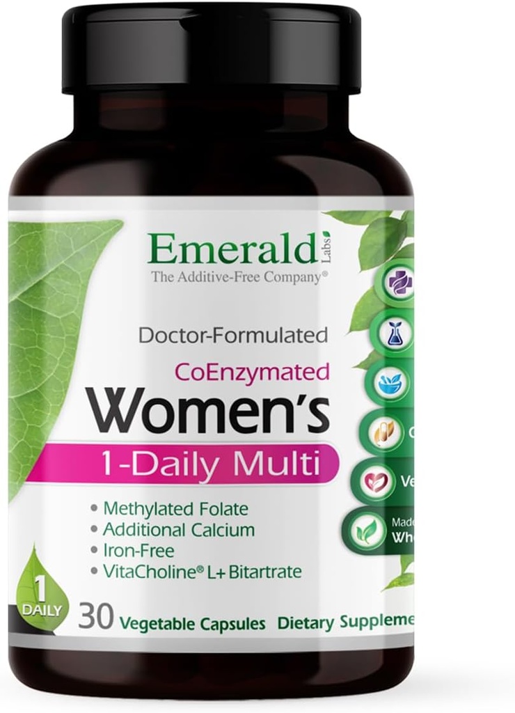 EMERALD LABS Women's 1-Daily Multi - Kadınlar için Multivitamin - Yiyecek, çinko, B & More - Bone & Immune Support Supplement* - Gluten-Free - 30 Sebze Capsules