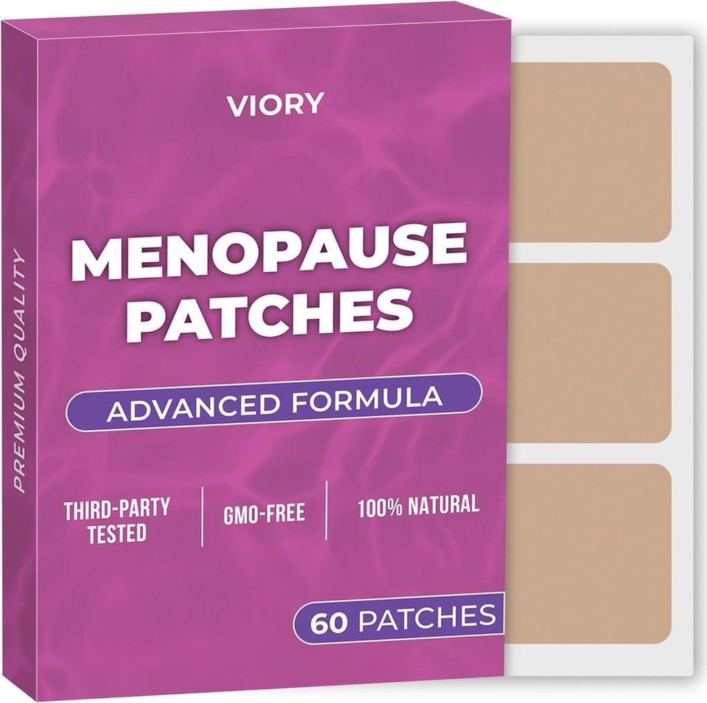 Εμμηνόπαυση Relief Patches (Pack of 60) - 100% Φυσικό Patch - με Biotin, D, Turmeric Curcumin, B12 - Ενισχυμένη Φόρμουλα