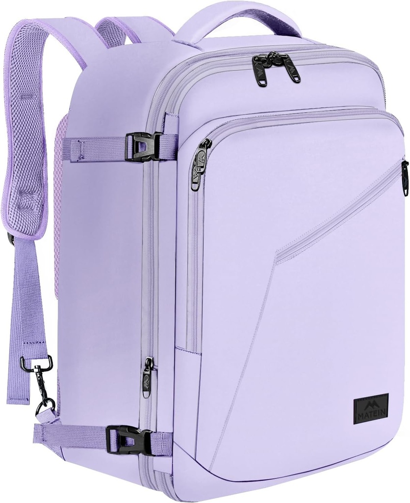 MATEIN Women, 40L Heavy Duty Travel Backpack Airplane Onaylandı, Basit Moda Günü paketi, Frequent Traveler Hediyeleri, Işık Mor Mor