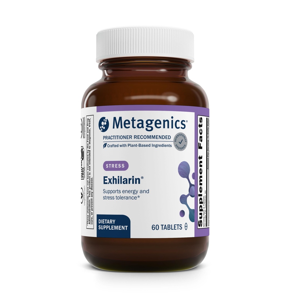 Metagenics Exhilarin - Enerji ve Stres Hoşgörü Desteği * - Ashwagandha, Kutsal Basil, Amla & Bacopa - Ayurvedik Tıp Stilinde Tasarlandı - 60 Tabletler