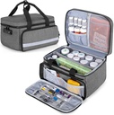 CURM Pill Şişe Organizecı Depolama, Pill Organizer ve Tıbbi Malzemeler için İlaç Kilit Kutusu, Gray (Patented Design)