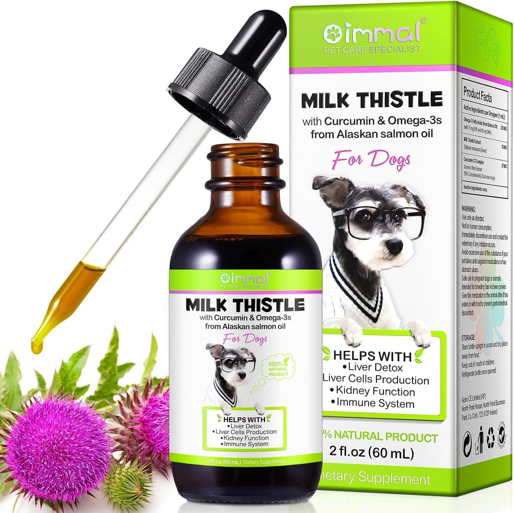 Köpekler için Butle - Köpekler için Liver Support Supplement, Immune & Hepatik Destek, Curcumin & Wild Alaskan Salmon Oil, Omega 3 EPA - Natural Herbal Liver Support for Pets