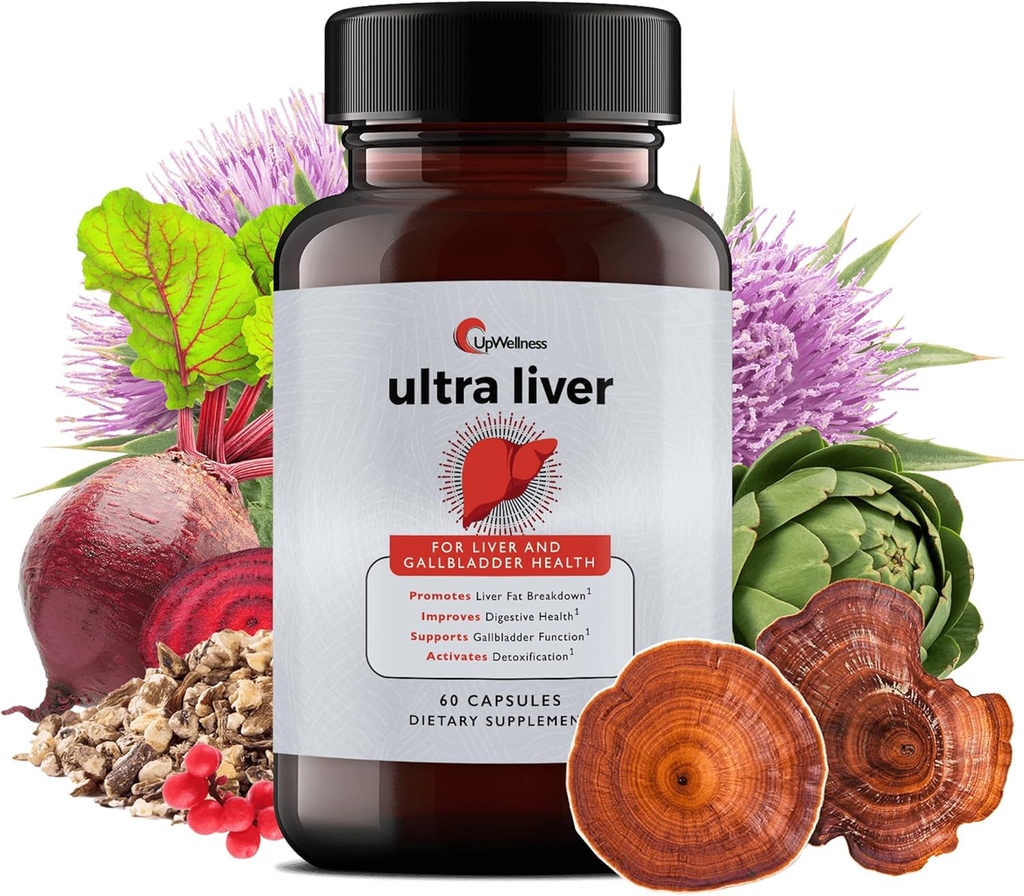 Liver Support ve Gallbladder Support için Ultra Liver Supplement - TMG, NAC Milk Thistle ve More - Liver Cleanse Detox & Tamir - 60 Capsules