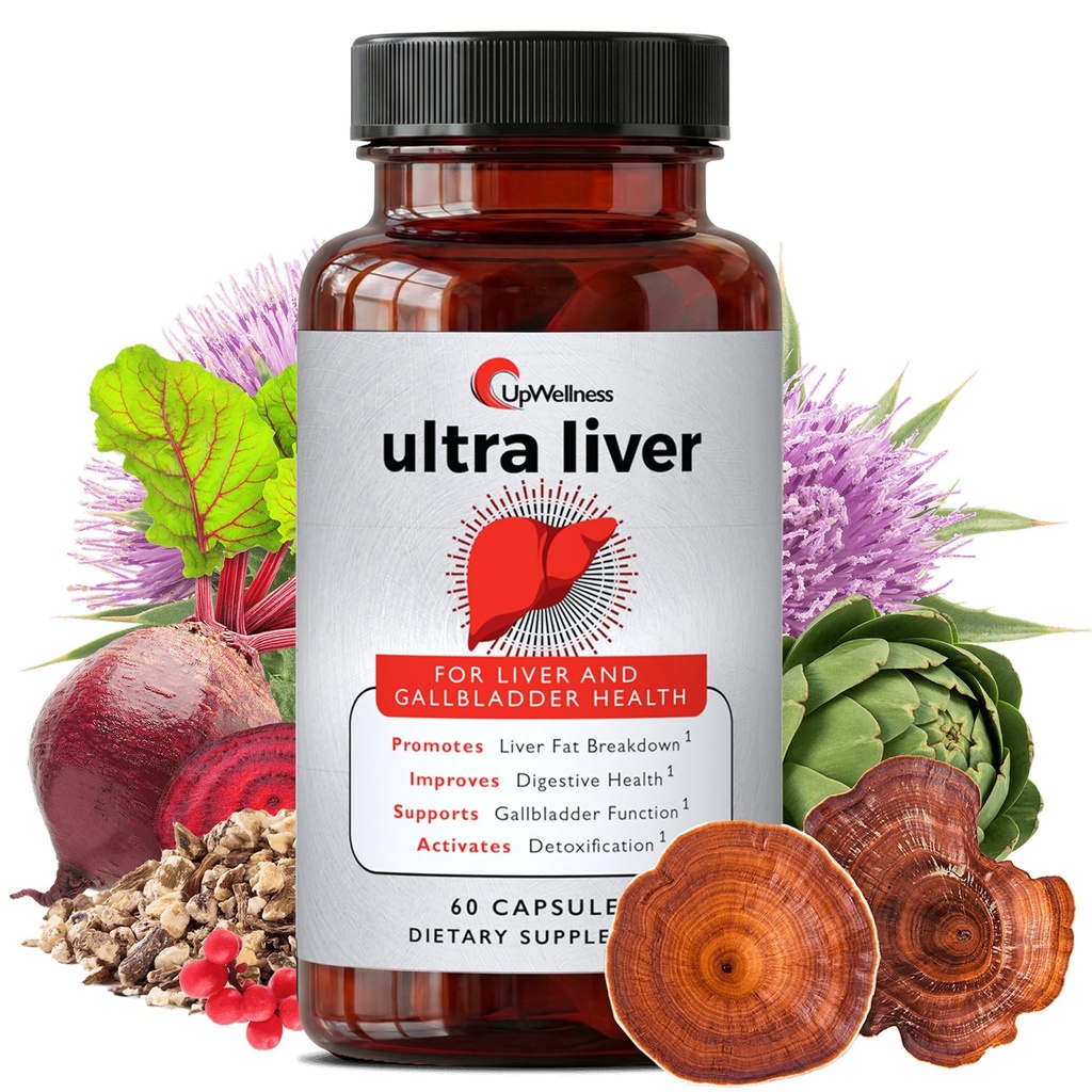 Liver Support ve Gallbladder Support için Ultra Liver Supplement - TMG, NAC Milk Thistle ve More - Liver Cleanse Detox & Tamir - 60 Capsules