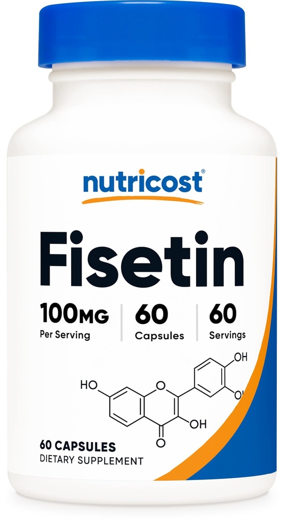 Nutricost Fisetin Capsules 100 mg, 60 Capsules - Natural Polyol Antioksi - Non-GMO, Gluten Free, and Vegan Friendly Supplement Supplement Supplement