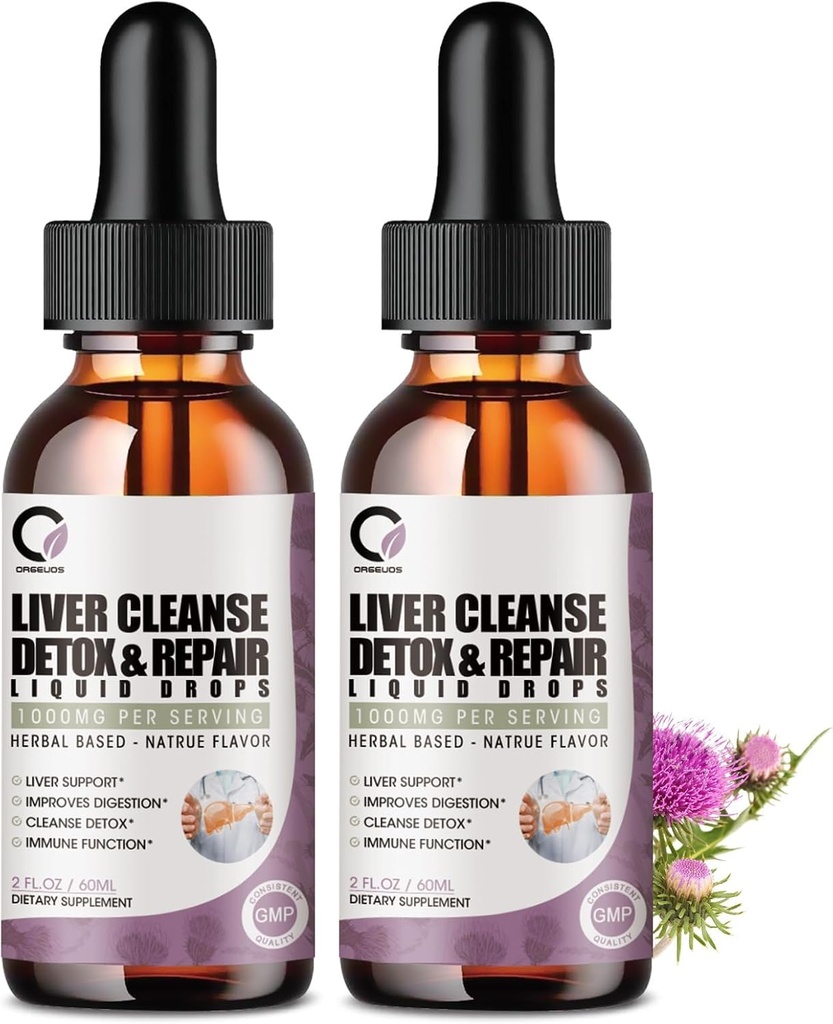 4 Fl Oz - Liver Cleanse Detox & Tamir Liquid Drops - 1000 mg Süt Butle Ekstraksiyon Canlı Temiz ve Detox, Antioksi, Digestive Support