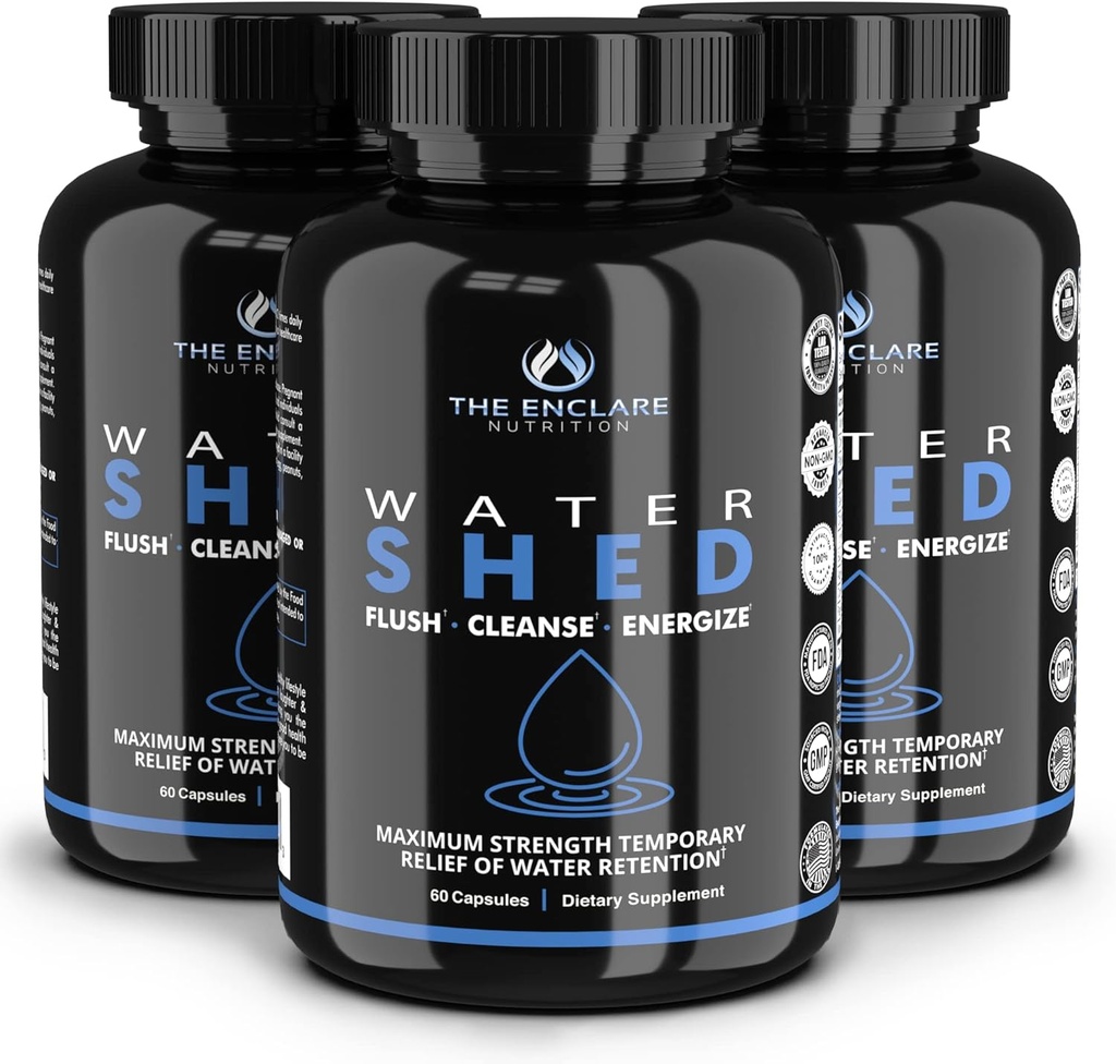 ENCLARE NUTRITION|Water Pills Diuretic for Water Retention, Detox, Liver, Kidney, Kilo, Swelling/Bloating Relief. Green Tea, Cranberry, Apple Cider Vinegar, Dandelion, B6, Chloride (3)