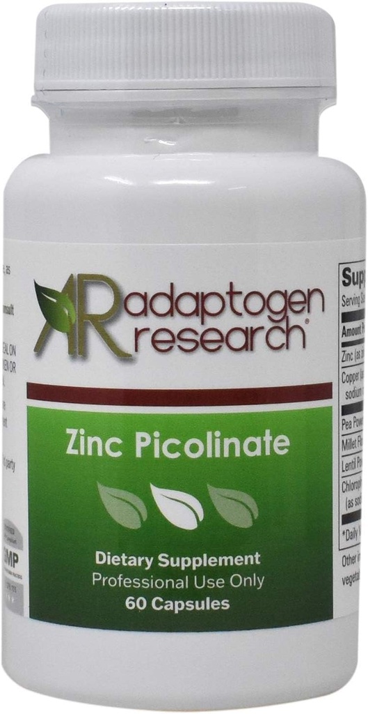 Çinko Picolinate 30 mg | Büyüme ve Immune Function | 60 Capsules | Adaptogen Araştırma