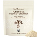 Real Mushrooms Fonksiyonel Coconut Creamer with Reishi, Lucuma & Ceylon Cinnamon – Organik, Süt-Free – Vegan Kahve Kremer for Smoothies & Drinks – 90 Servisler Organik Krem Piramit Toz Yağı Toz