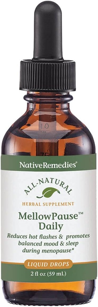 Yerli Remedies MellowPause - Natural Homeopathic Formula Hot Flashes, Mood Swings, Sleeplessness ve Night Sweats'i azaltmaya yardımcı oluyor