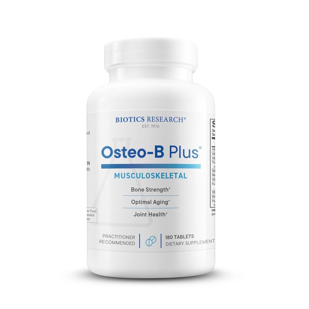 Biotics Research Osteo B Plus Βέλτιστη υποστήριξη για την υγεία των οστών με βιταμίνη K, Mg, Ca, υγιή γήρανση, καθαρισμένη χονδροϊτίνη Sulfates 180 δισκία