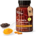 Plant Therapy Turmeric Black Pepper Supplement Capsules ABD 4 Ay Supply Supports Ortak ve Kas Health Supplements for Women & Men 120 Vegetarian Capsules
