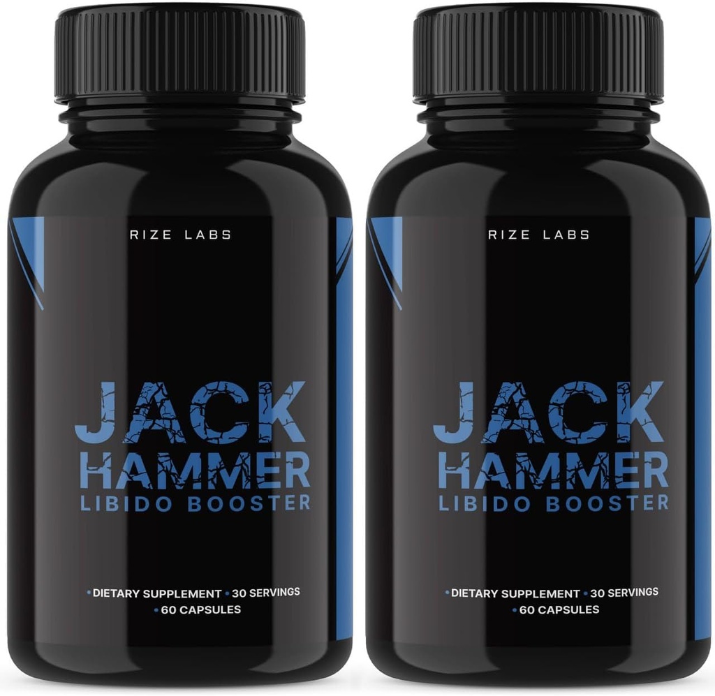 rize labs - Jack Hammer Libido Booster Supplement for Men, Powerful All Natural Formula to Improve Performance (120 Capsules)