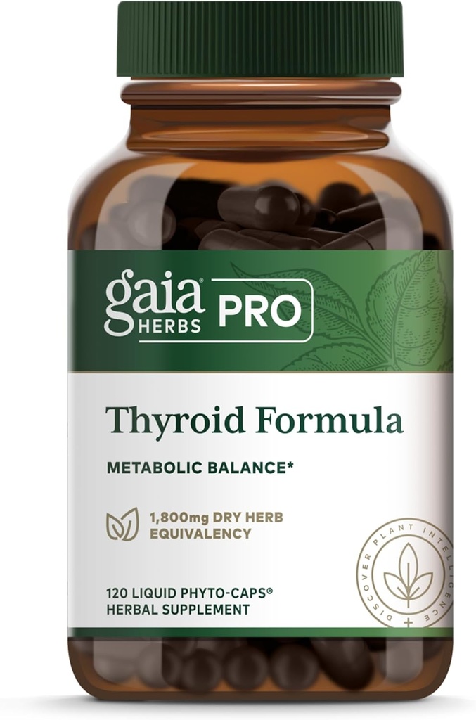 Gaia Herbs Pro Yourroid Formula - Supports Cardiovascular & Metabolic Health - Ashwagandha Root, Schisandra Berry, Kelp & Brown Seaweed - Vegan & Gluten-Free - 120 Liquid Phyto-Caps (60 Hizmet)