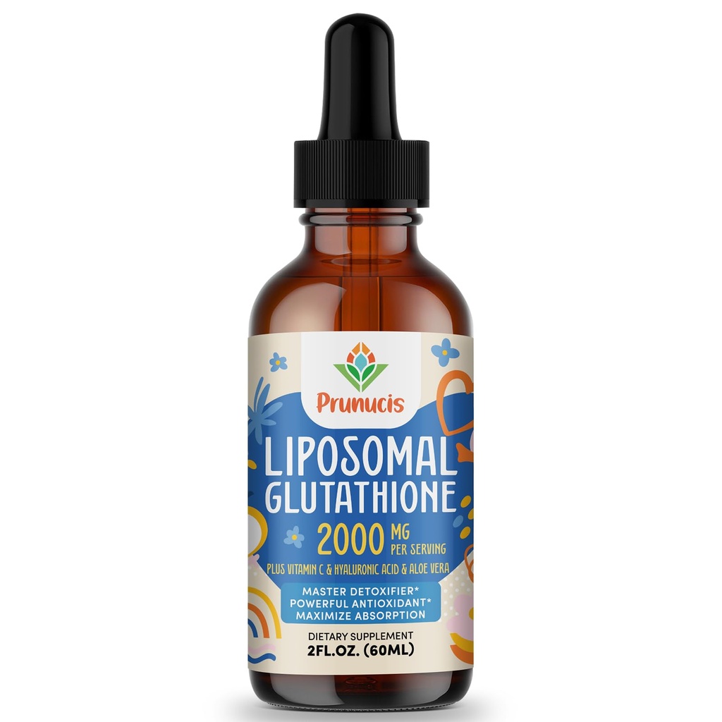 2000MG Liposomal Glutathione Liquid, %98 Aborpsiyon, Active Form L-Glutathione Supplement, Vegan Dostu, Immune System, Aging Defense, Detox, 2 FL.OZ