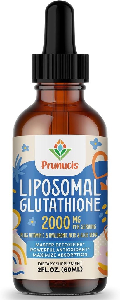 2000MG Liposomal Glutathionone Liquid, 98% Απορρόφηση, Ενεργή Μορφή L-Glutathion Συμπλήρωμα, Vegan Φιλικό, Ισχυρό Αντιοξειδωτικό Σύμπλεγμα για το ανοσοποιητικό σύστημα, Γήρανση Άμυνας, Detox, 2 FL.OZ