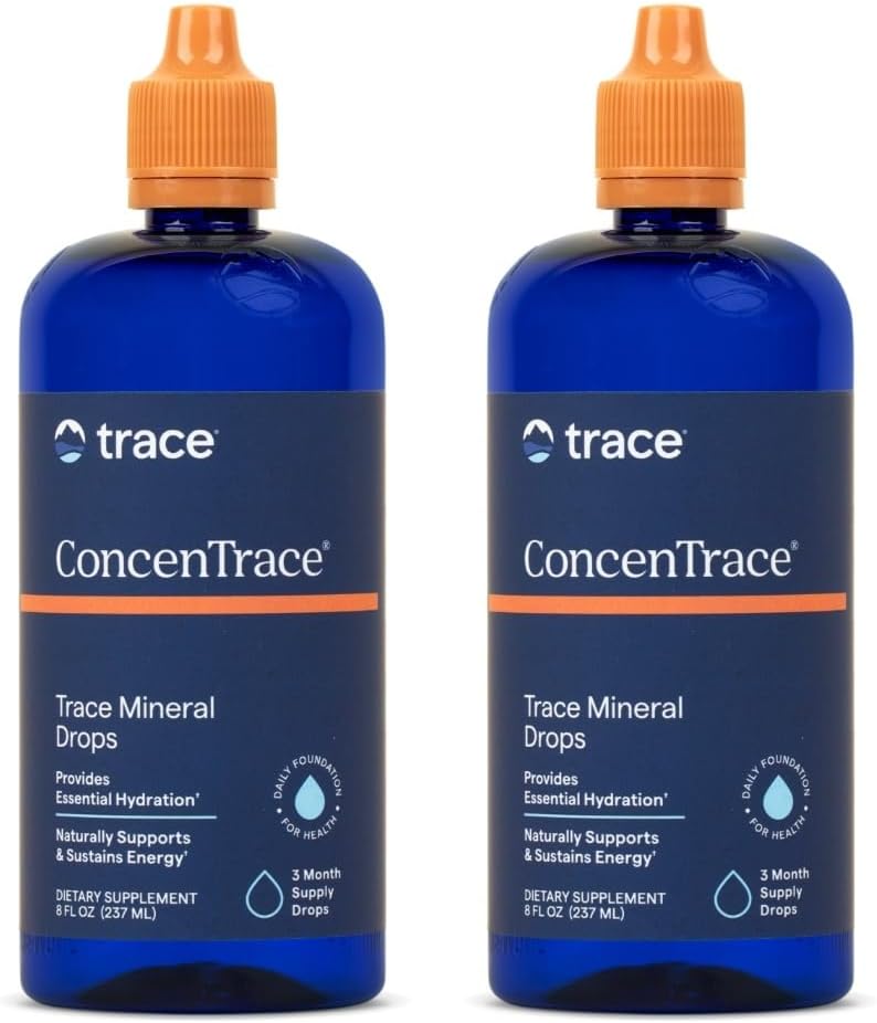 Trace Minerals ConcenTrace Trace Mineralleri - Bone & Ortak Destek için Sıvı Supplement - Aids Hydration & Electrolyte Restoration - Unflavored, 8 fl oz (192 hizmet)