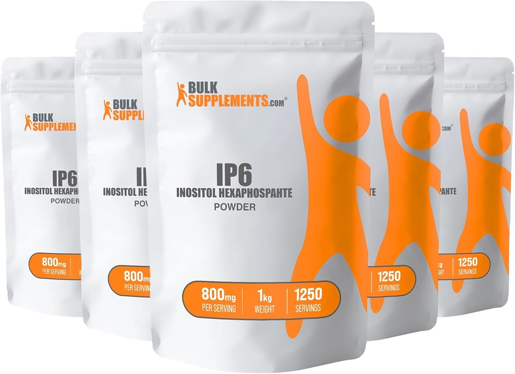 BulkSupplements.com IP6 Toz - Inositol Hexa fosfat, IP6 Supplement - Immune Support için Inositol Supplement, Gluten Free, 800 mg per Service, 5 kg (11 lbs) (Paket of 5)