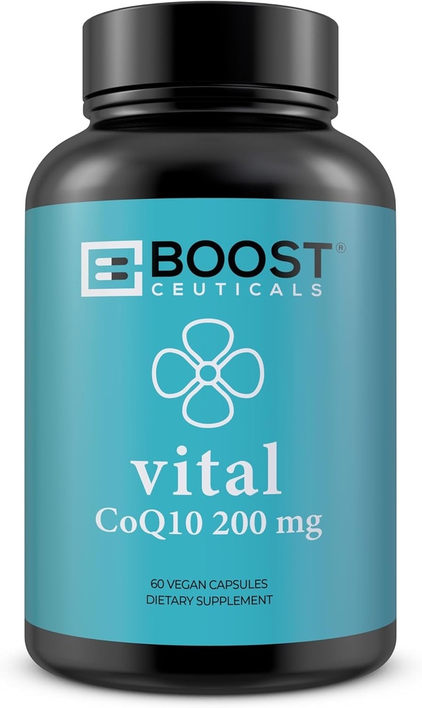 CoQ10 200 mg | High Abxia Coq10 with Bioperine | Pure CoQ10 Vegan Non GMO | No Stearates No Gluten | 60 200 mg Capsules
