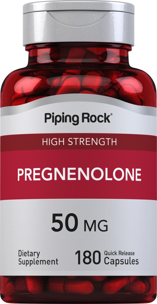 Piping Rock Pregnenolone 50 mg | 180 Capsules | Hormon Destek Supplement | Non-GMO, Gluten Free