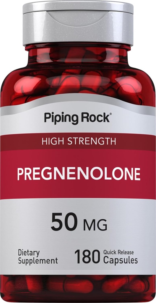 Piping Rock Pregnenolone 50 mg | 180 Capsules | Hormon Destek Supplement | Non-GMO, Gluten Free