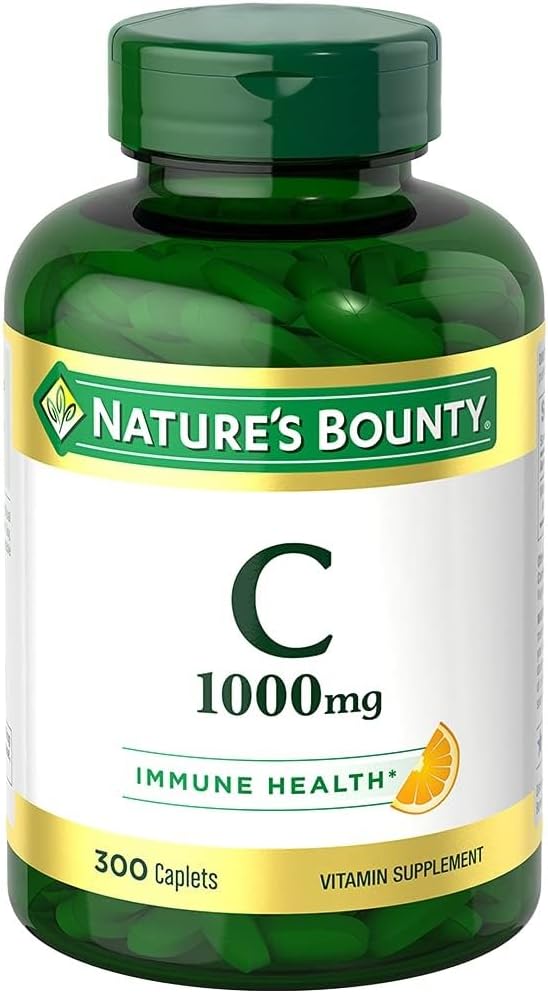 Nature's Bounty Vitamin C 1000 mg, Supports Immune and Antioxy Health, Vitamin C Supplement, 1 Per Day, 300 Vegetarian Caplets