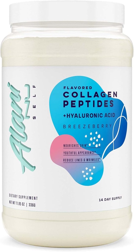 Alani Nu Collagen Powder Toz BREEZEBERRY | 18g protein | desteks Bone, Skin and Nail Health | Women | 80 mg of Hyaluronic Acid | Gluten Free | Sugar Free | 14 Servisler