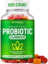 Yetişkinler ve Çocuklar için Probiyotik Gummies Max Strength 5 Milyar CFU | Organik Sugar Free Gummies for Digestive Health | 100 Count Vegan Gluten Free Chewable Probiyotiks Gummies for Men Women and Children