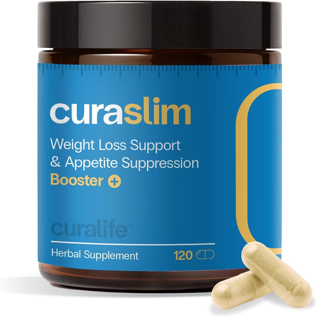 Curaslim Kilo Kaybı Tamam | 10 Doğal Malzemeler, Berberine, 5HTP, Kromium, Saffron | Appetite Suppressant, Metabolism ATM, Enerji Desteği | 120 Capsules