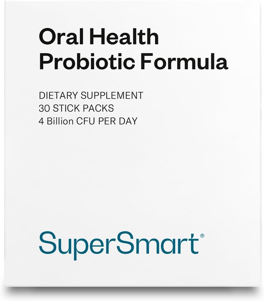 Supersmart - Oral Health Probiyotiks 4 Milyar CFU per Day - Dental Health & Bad Breath Tedavisi (Halitosis) | Non-GMO & Gluten Ücretsiz - 30 Sticks