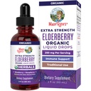 MaryRuth Organics Elder Syrup Ekstra Kuvvet, USDA Organik Yaşlılar, Sugar Free Yetişkinler & Çocuklar Immune Support Supplement for Ages 1+, Clean Label Project  Valid®, Vegan, Gluten Free, 2 Fl Oz Oz