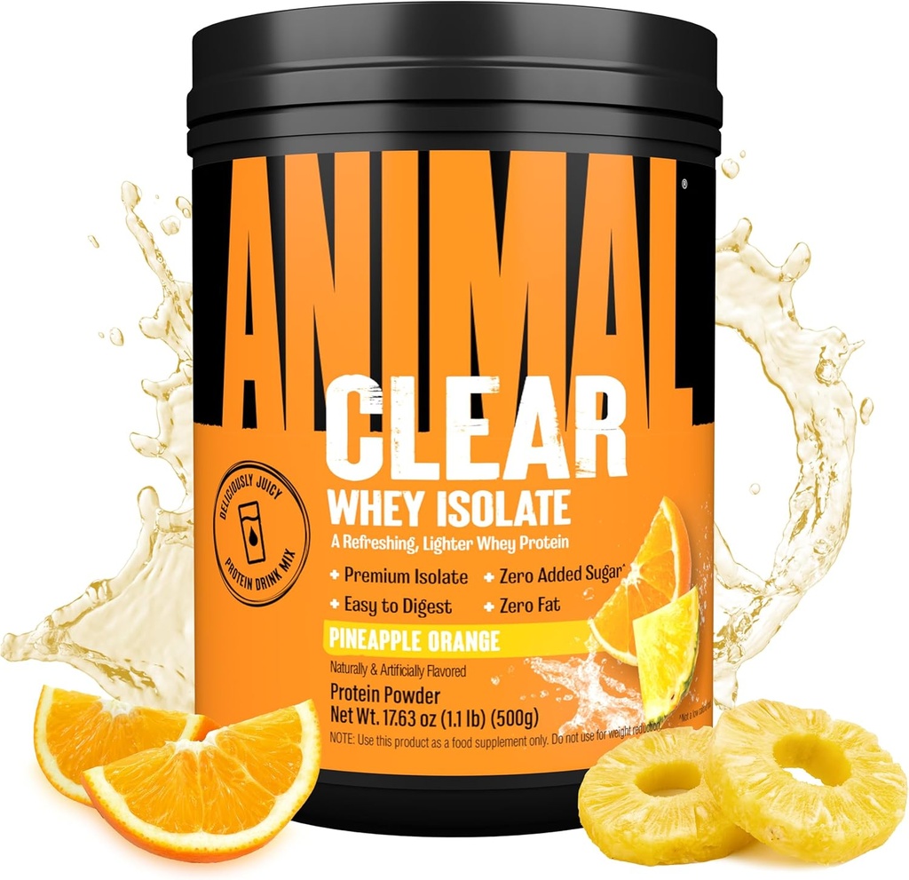 Clear Whey Isolate Protein Powder - Easy to Digest and Mix, 5g BCAA, Deliciously Juicy, Refreshing ανά πάσα στιγμή Ποτό για άνδρες και γυναίκες, Pineapple Orange 500g (20 υπηρεσίες)