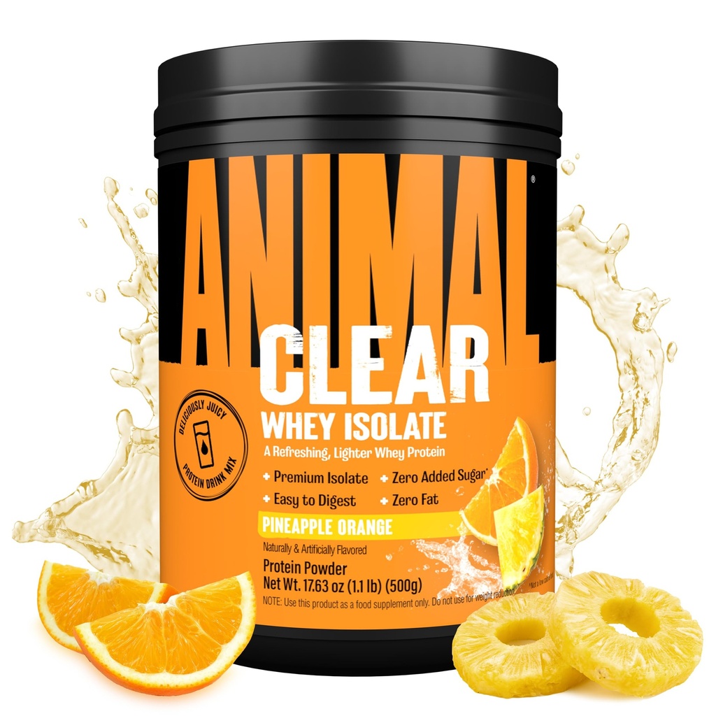 Clear Whey Isolate Protein Tozu - Digest ve Mix için kolay, 5g BCAA, Deliciously Juicy, Anytime Drink for Men and Women, Pineapple Orange 500g (20 hizmet)