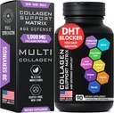 Age Defense Beauty Collagen Matrix - 2.000 mg Multi Collagen Biotin Keratin Hyaluronic Acid Saw Palmetto C Supplement Kompleksi - Saç Büyümesi için Erkekler ve Kadınlar için Kripto Blok - 90 Gluten-Free Caps