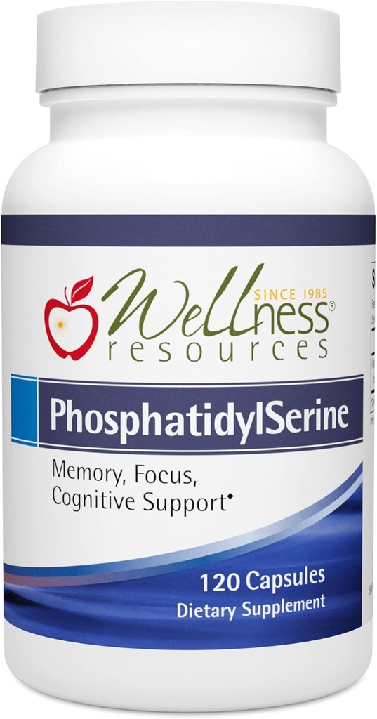 Wellness Kaynakları PhosphatidylSerine Soy-Free Sunflower Kaynağı (100 mg, 120 Capsules) Non-GMO, Vegan ...