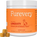 Longevity Dog Multivitamin 11-in-1 Daily Chews Chicken Flavored with Flaxseed, 60 Count, Supports Hip and Joint Health, Immune System, Skin and Coat, Heart Health, Energy and Vitality