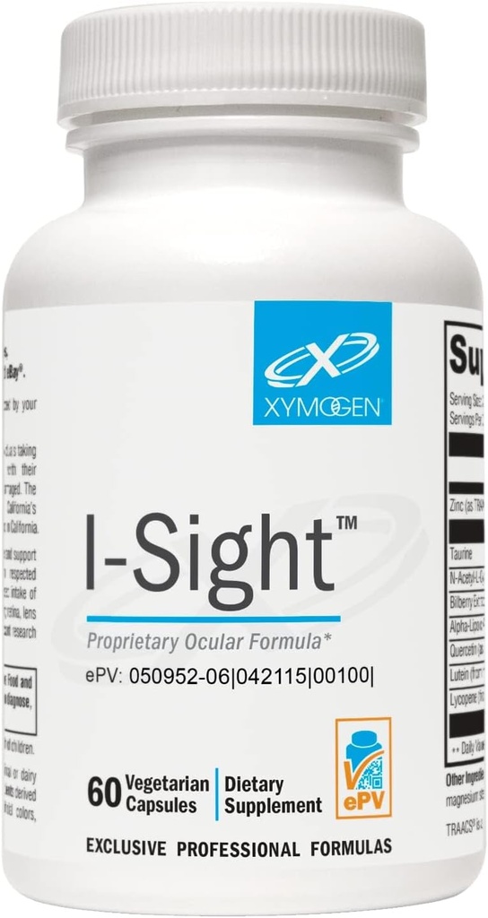 XYMOGEN I-Sight - Υποστηρίζει υγιή δομή και λειτουργία ματιών - Βοηθά στην προστασία Macula, Retina + Lens Ακεραιότητα με NAC, ALA, Lutein, Lycopene, Bilberry Extract, Quercetin (60 κάψουλες)