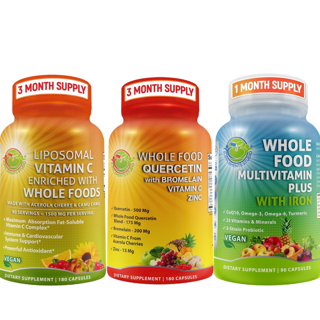 Tamam Günlük Vitaminler - Bromelain Supplement Sche Up with Multivitamin Plus for Men & Women with Iron and Liposomal Vitamin C Liquid Gel - Immune, Respiratory, Digestive Support