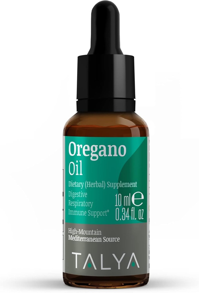 TALYA Oregano Oil 0.34 fl.oz | Oregano Sıvı Petrol | Immune Support, High Carvacrol, Digestive Health | Non-GMO | Vegan | Akdeniz Oregano