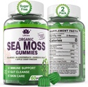 (2 Pack) Deniz Moss Gummies - İrlandalı Deniz Moss Yetişkin ve Çocuklar - Gelişmiş Superfood Seamoss Supplement with Organic Bladderwrack & Burdock Root Extract,ACV for Daily Immune, Gut Cleanse, Vegan