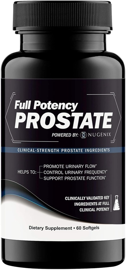 Nugenix Tam Potency Prostate - Prostate Support Supplement for Men's Health, Klinik-Strength, Saw Palmetto, Urinary Flow and Frekans, and Support Prostate Function, 60 Capsules