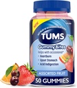 TUMS Gummy Bites Diyetary Supplement for Occasional Heartburn Relief, Upset Stomach and Acid Indigestion, Assorted Fruit Flavors - 50 Count Count Count