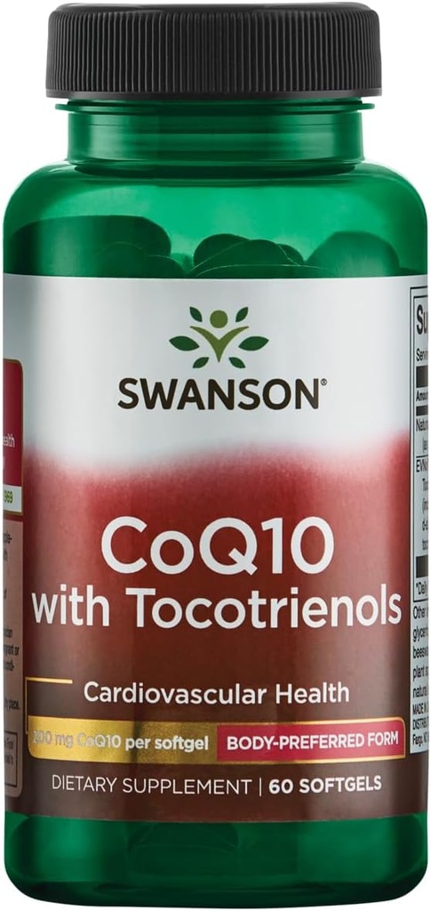 Swanson Coq10 200 Milligrams w/ 20 Milligrams Tocotrienols 200 Milligram