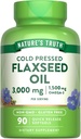 Nature's Truth Flaxseed Oil Softgels | 90 Kont | Cold Pressed, Non-GMO & Gluten Free Supplement Supplement