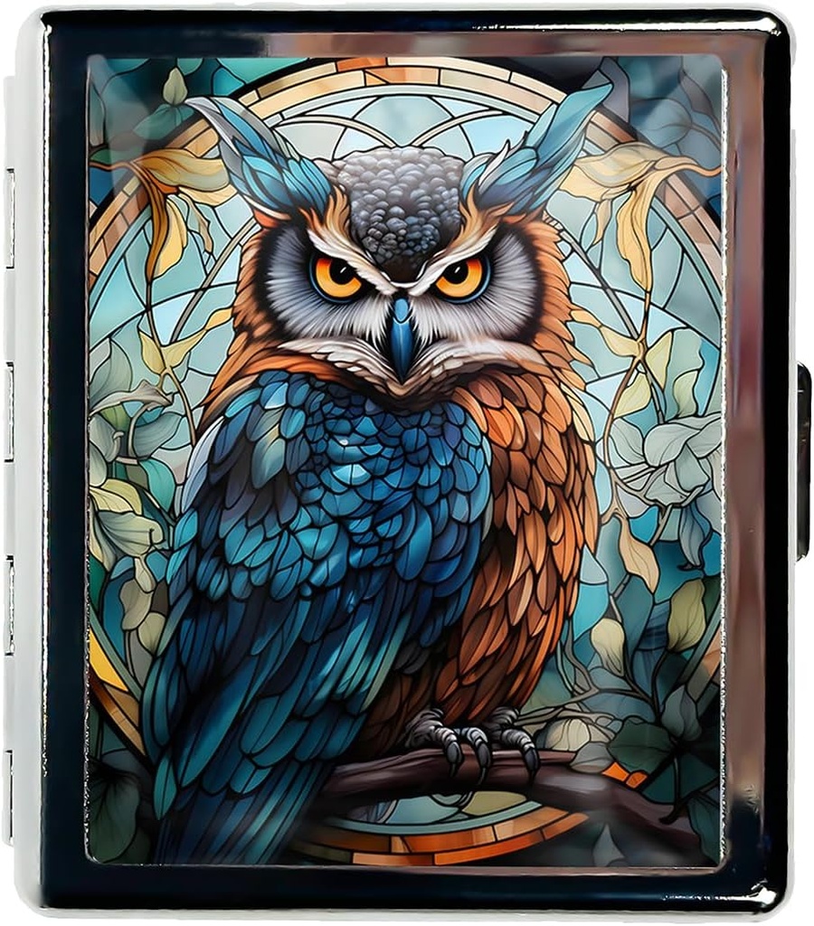 Travel Pill Organizer μικρή θήκη χάπι για ψώνια Απαραίτητα 7 ημέρες χαριτωμένο κουτί χάπι με καθρέφτη φορητό κουτί χάπι για τσέπη ή Purse Pill Containe ταξιδιωτικά δώρα (Fantasy χρωματιστή κουκουβάγια)