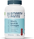 SmartyPants Multivitamin for Men, Gummies: Omega 3 Fish Oil (EPA/DHA), Metrik, CoQ10, Vitamin D3, C, B12, B6, A, K & çinko for Immune Support, Biotin, 180 Gummies (30 Day Supply)