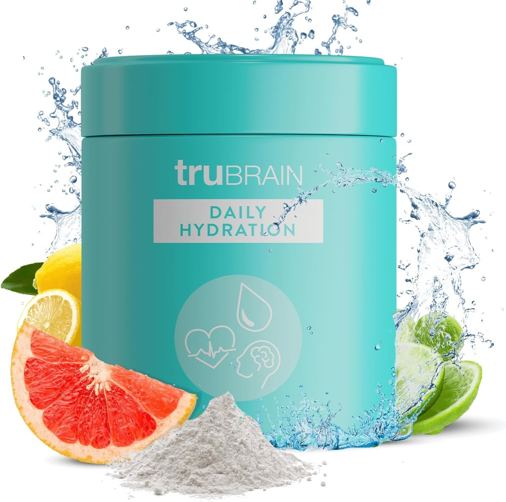 TruBrain Καθημερινή Ενυδάτωση - Ενίσχυση Εστίασης και Ενέργειας με Electrolyte-Rich Συμπλήρωμα. Μείνετε Ενυδατωμένοι & Συναγερμοί!