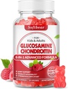 softbear Glucosamine Chondroitin Gummies, Sugar Free Glucosamine Chondroitin MSM Elder Turmeric Supports Joint Health & Antioksi, Raspberry Flavored 60 Kont
